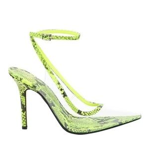 Jennifer Lopez Womens Shoes Jlo Parlata Pump Neon Snakeskin Print High Heel